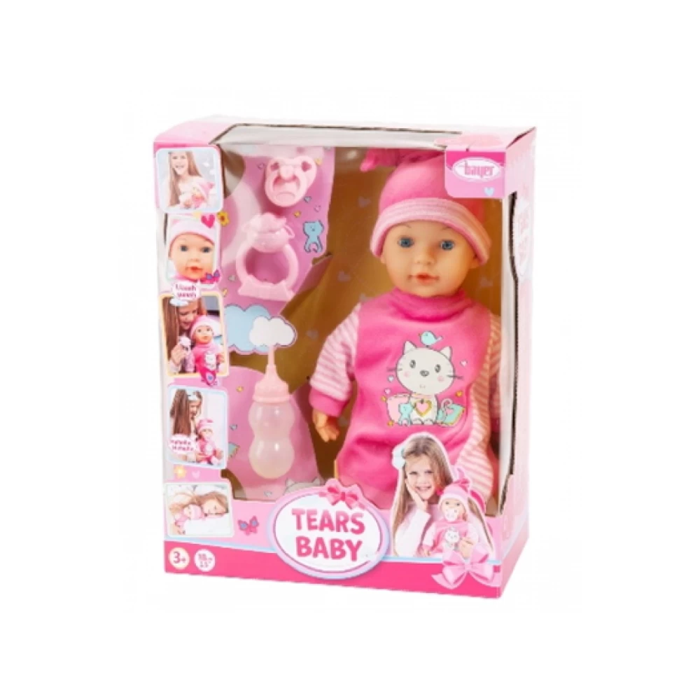 Bayer Tears Baby Doll 38cm Pink Kitten