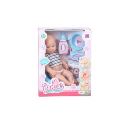 Doll With Feeding Set And Seat 38cm