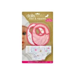 Dolls World – Bibs And Nappies Set
